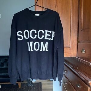 Black Oversized 'Soccer Mom' Sweater